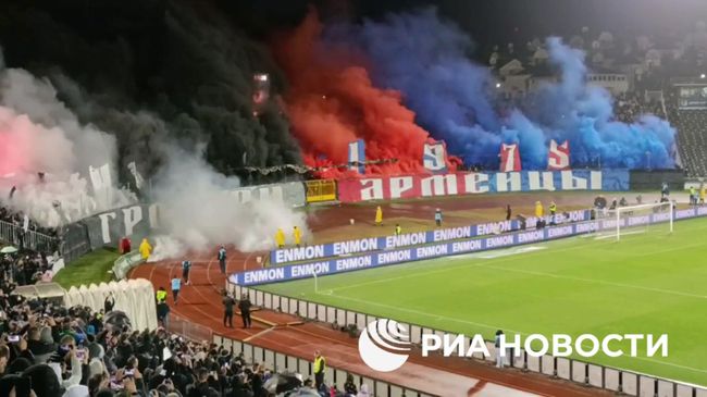 Товарищеский матч ЦСКА и Партизана в Белграде