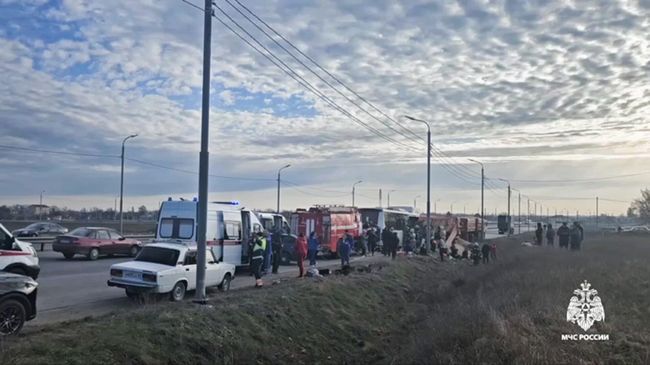 Кадры с места ДТП в Крыму