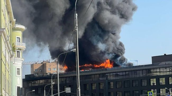 Пожар в ЖК Роза Росса в центре Москвы