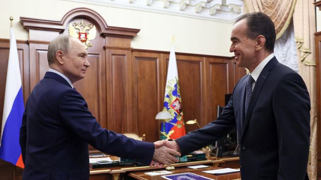 Рабочая встреча президента Владимира Путина с губернатором Краснодарского края В. Кондратьевым