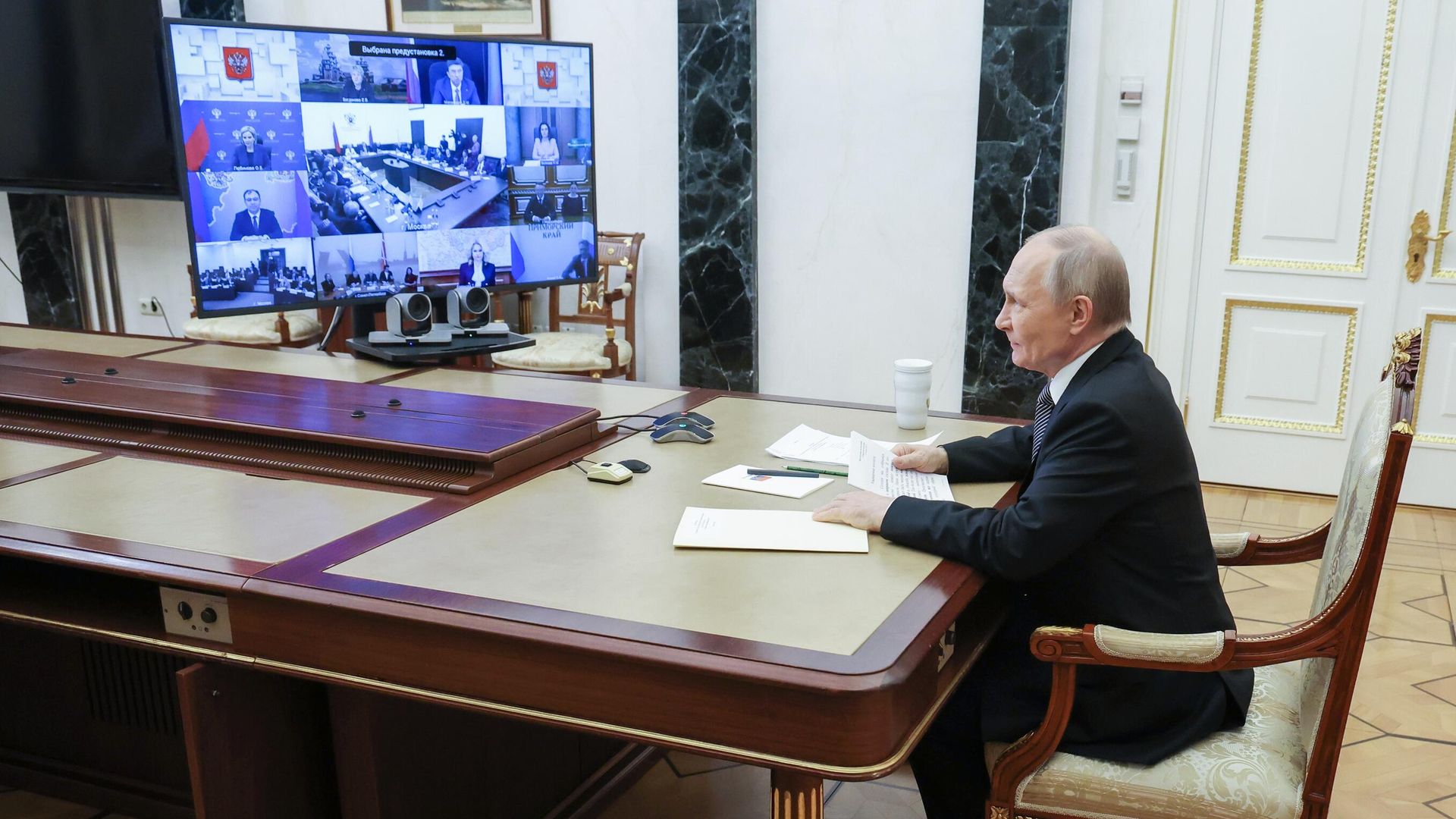 Президент РФ Владимир Путин проводит в режиме видеоконференции заседание Совета при президенте РФ по культуре и искусству. 25 марта 2025 - РИА Новости, 1920, 25.03.2025