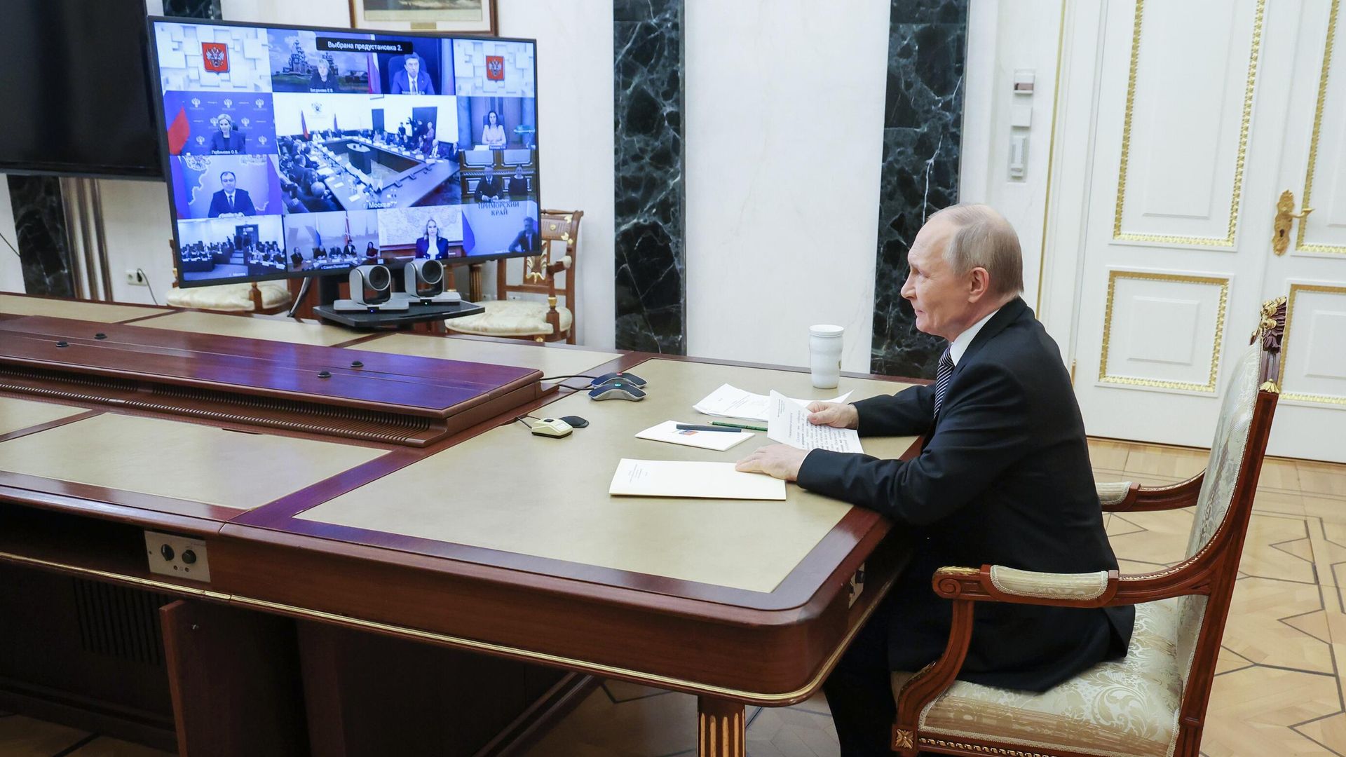 Президент РФ Владимир Путин проводит в режиме видеоконференции заседание Совета при президенте РФ по культуре и искусству. 25 марта 2025 - РИА Новости, 1920, 25.03.2025