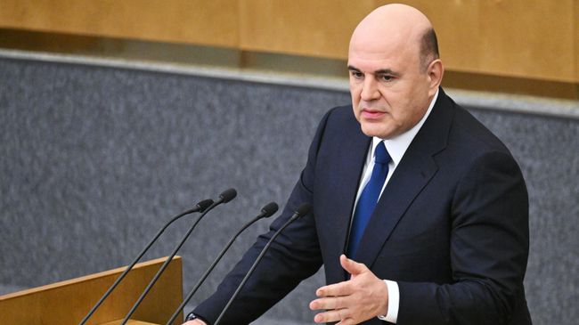 Председатель правительства РФ Михаил Мишустин выступает с ежегодным отчетом правительства РФ в Государственной Думе РФ
