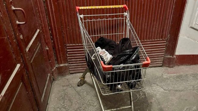 Продуктовая тележка, в которой были обнаружены фрагменты человеческого тела в Санкт-Петербурге