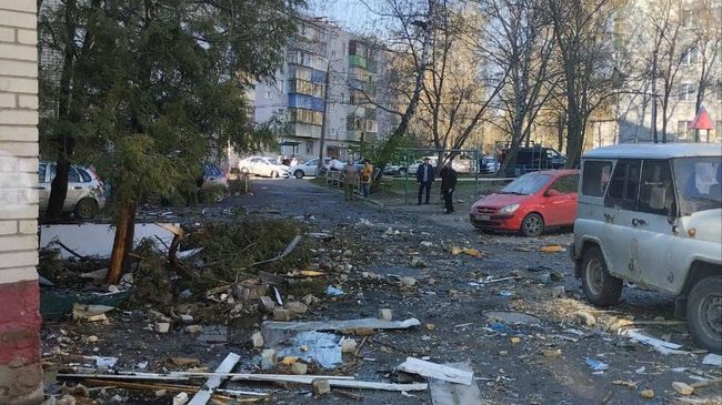 Последствия атаки ВСУ по жилым домам в Курске