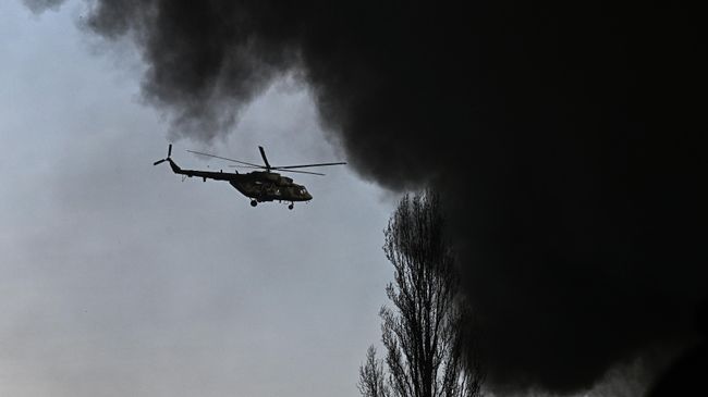 Вертолет над подшипниковым заводом АПЗ-20 в Курске