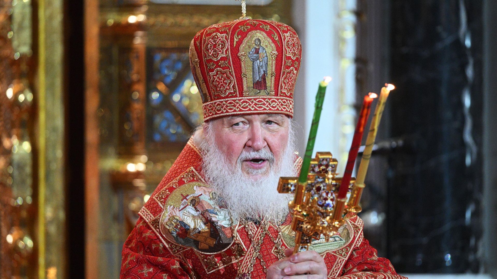 Патриарх Московский и всея Руси Кирилл на праздничном Пасхальном богослужении в храме Христа Спасителя в Москве - РИА Новости, 1920, 20.04.2025