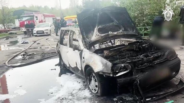 На месте взрыва автомобиля в Балашихе 