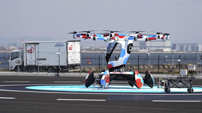 Летательный аппарат компании Lift Aircraft на выставке Expo 2025 в Осаке, Япония