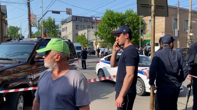 Место перестрелки в Махачкале