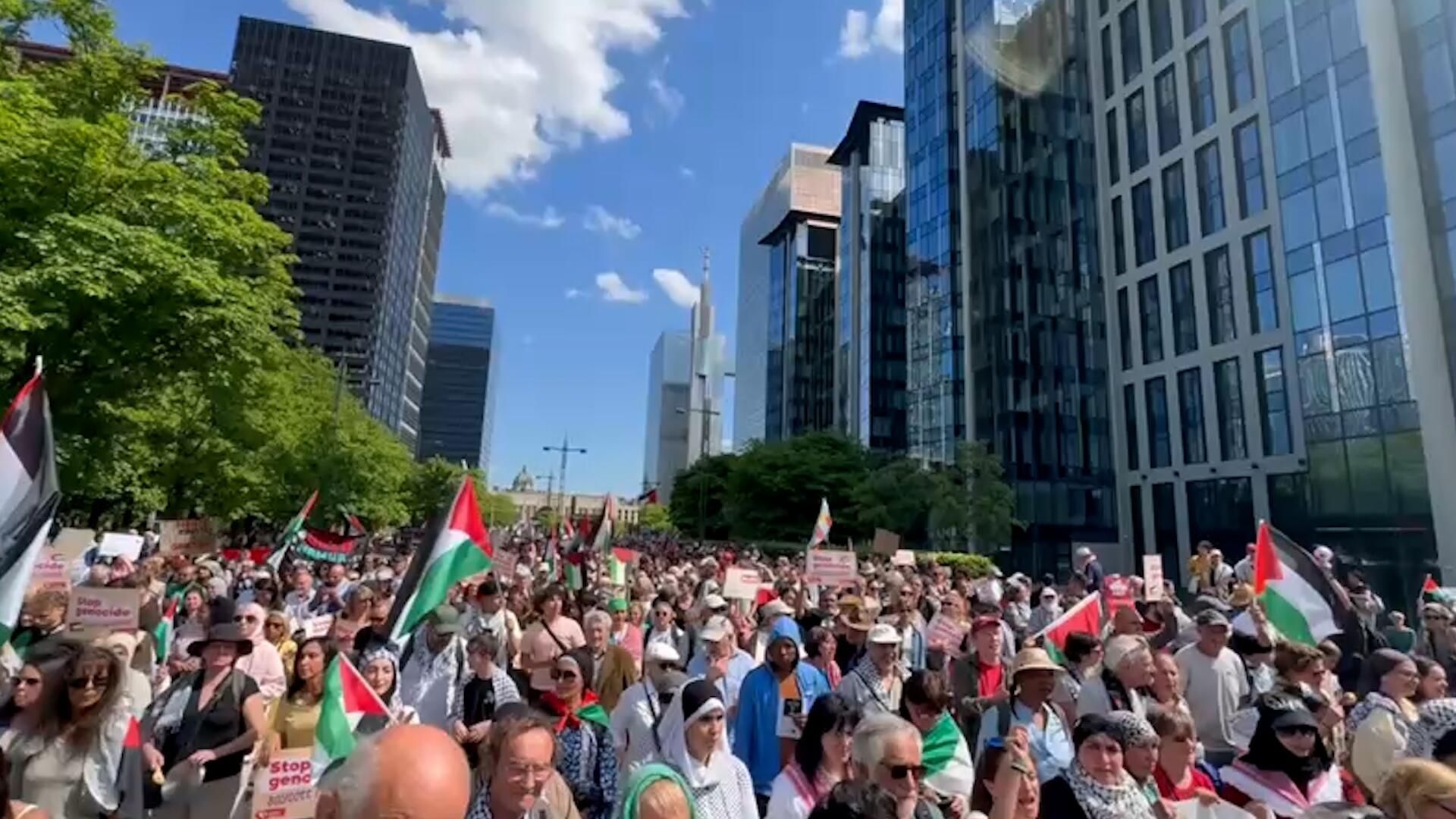 Акция протеста в Брюсселе против отправки оружия Израилю Акция протеста в Брюсселе против отправки оружия Израилю - РИА Новости, 1920, 11.05.2025