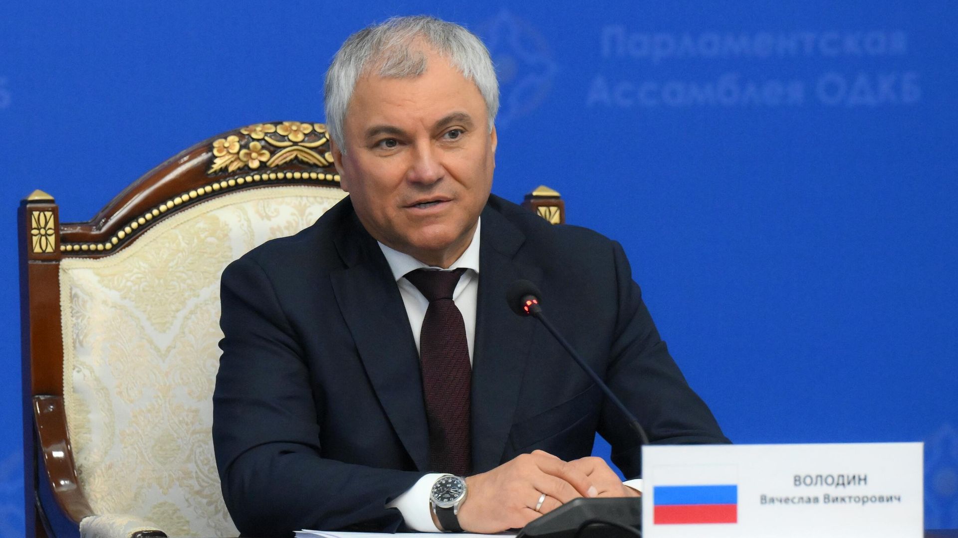 Председатель Государственной думы РФ, председатель парламентской ассамблеи ОДКБ Вячеслав Володин - РИА Новости, 1920, 07.06.2025