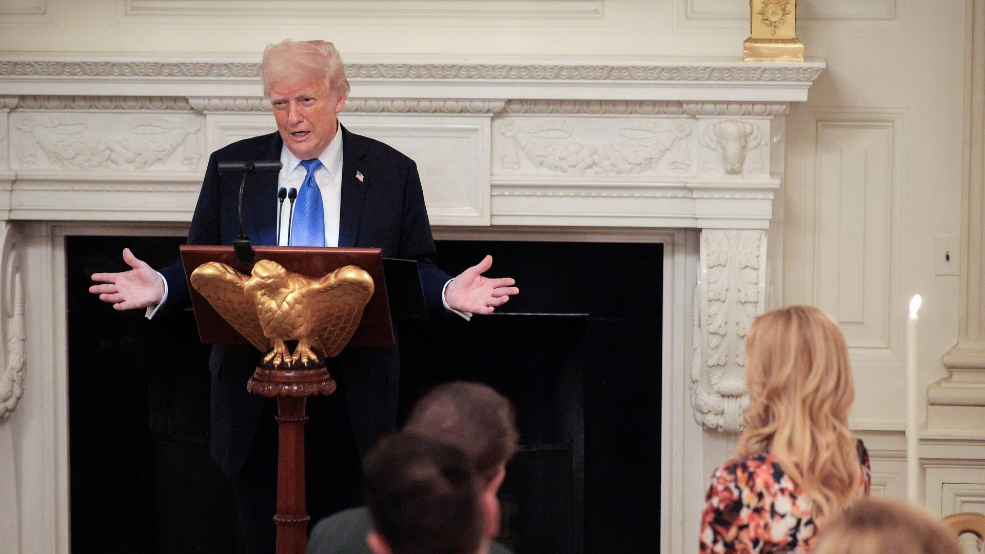 Президент США Дональд Трамп во время выступления на ужине попечительского совета Кеннеди центра. 19 мая 2025 Президент США Дональд Трамп во время выступления на ужине попечительского совета Кеннеди центра. 19 мая 2025 - РИА Новости, 1920, 20.05.2025