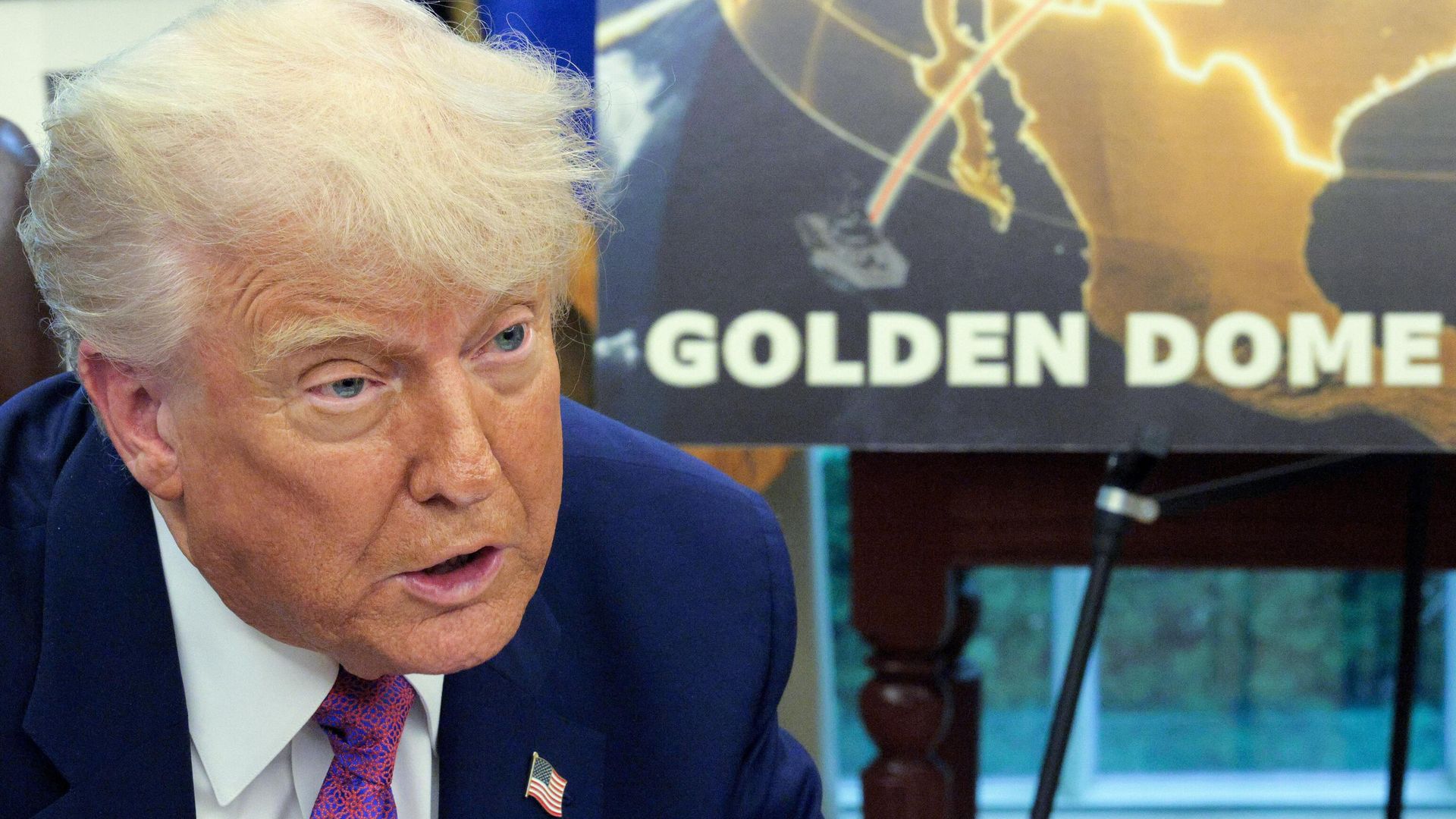 Президент США Дональд Трамп заявляет о создании ПРО Золотой купол в Овальном кабинете Белого дома Президент США Дональд Трамп заявляет о создании ПРО Золотой купол в Овальном кабинете Белого дома - РИА Новости, 1920, 20.05.2025