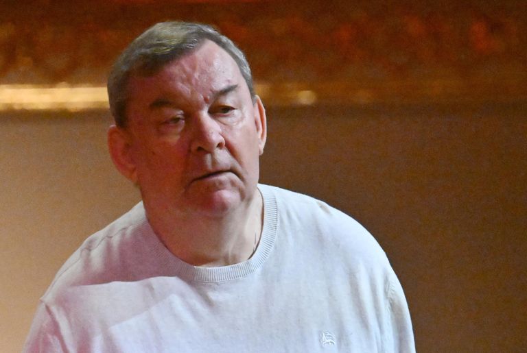 Бывший директор Большого театра Владимир Урин на прощании с хореографом, народным артистом СССР Юрием Григоровичем на Исторической сцене Большого театра