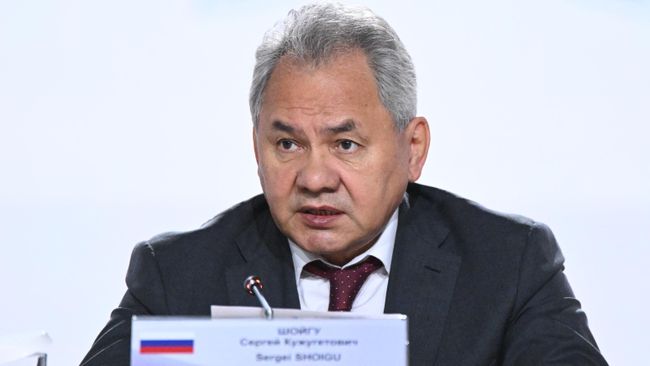 Секретарь Совета безопасности РФ Сергей Шойгу во время открытия Международной встречи по безопасности Секретарь Совета безопасности РФ Сергей Шойгу во время открытия Международной встречи по безопасности