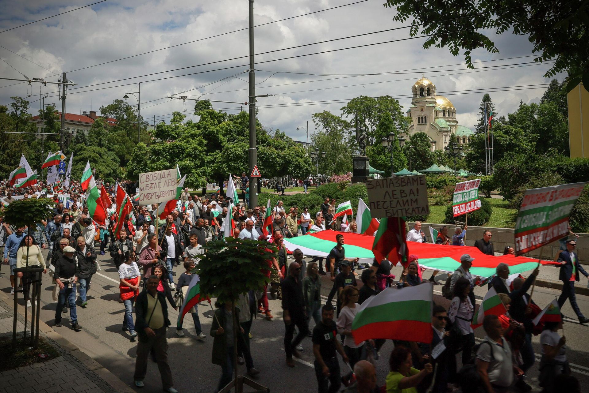 Участники протеста против перехода на евро в Софии, Болгария - РИА Новости, 1920, 08.05.2026