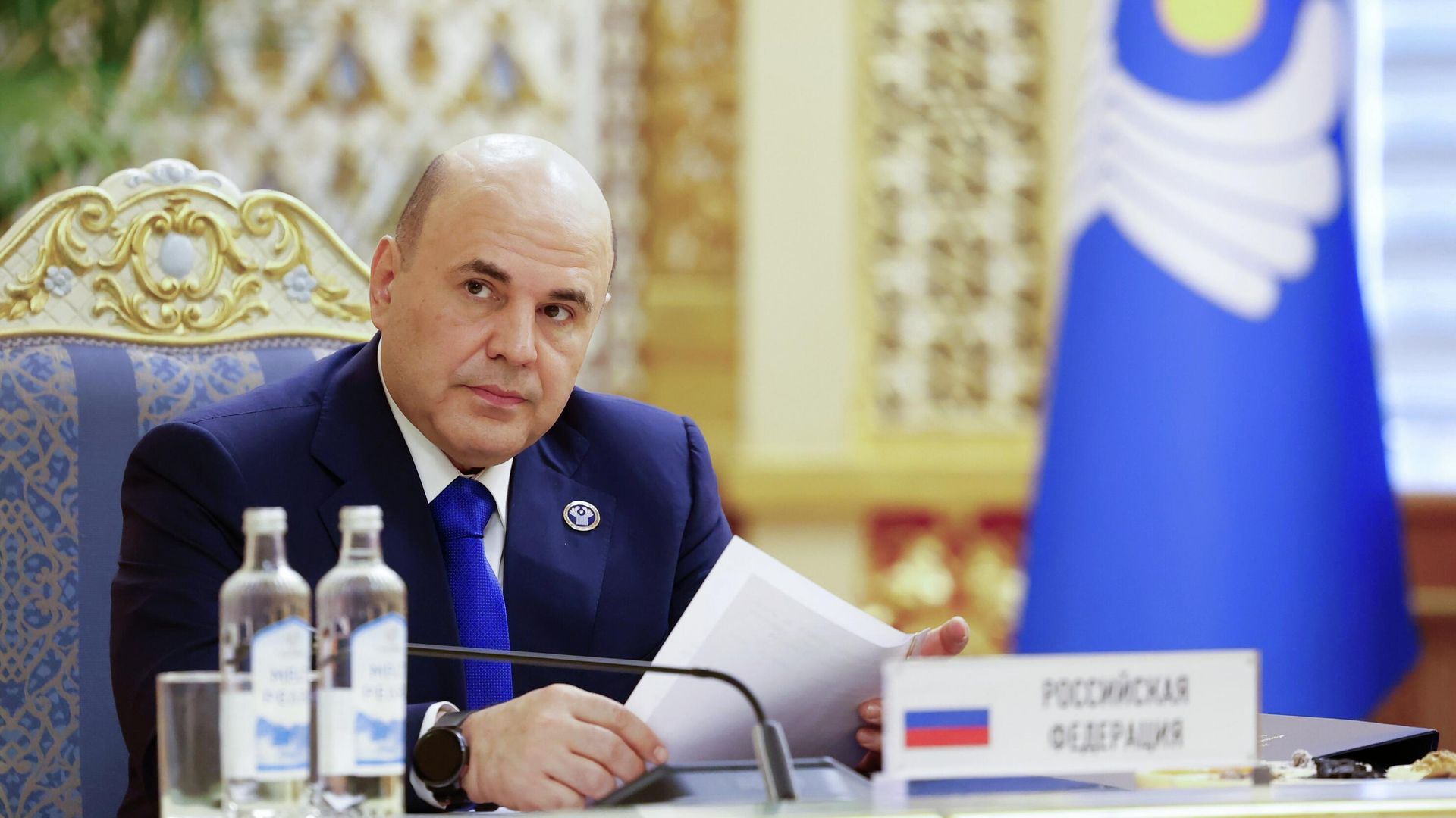 Председатель правительства РФ Михаил Мишустин на заседании Совета глав правительств Содружества Независимых Государств в Душанбе. 5 июня 2025 - РИА Новости, 1920, 05.06.2025