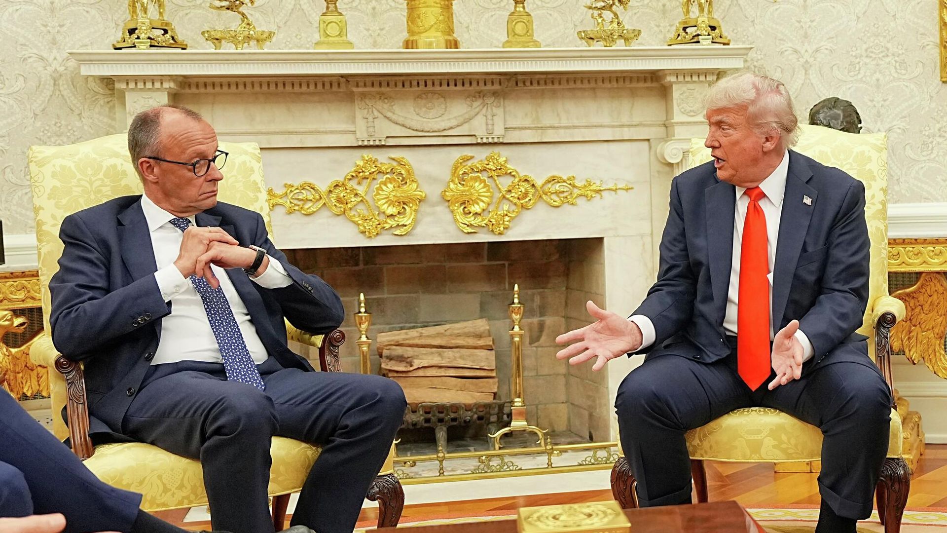Президент США Дональд Трамп и канцлер Германии Фридрих Мерц во время встречи в Вашингтоне Президент США Дональд Трамп и канцлер Германии Фридрих Мерц во время встречи в Вашингтоне - РИА Новости, 1920, 05.06.2025