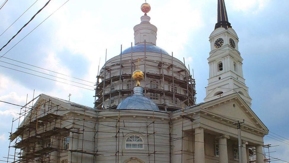 Успенский кафедральный собор в Рыльске Курской области Успенский кафедральный собор в Рыльске Курской области - РИА Новости, 1920, 08.06.2025