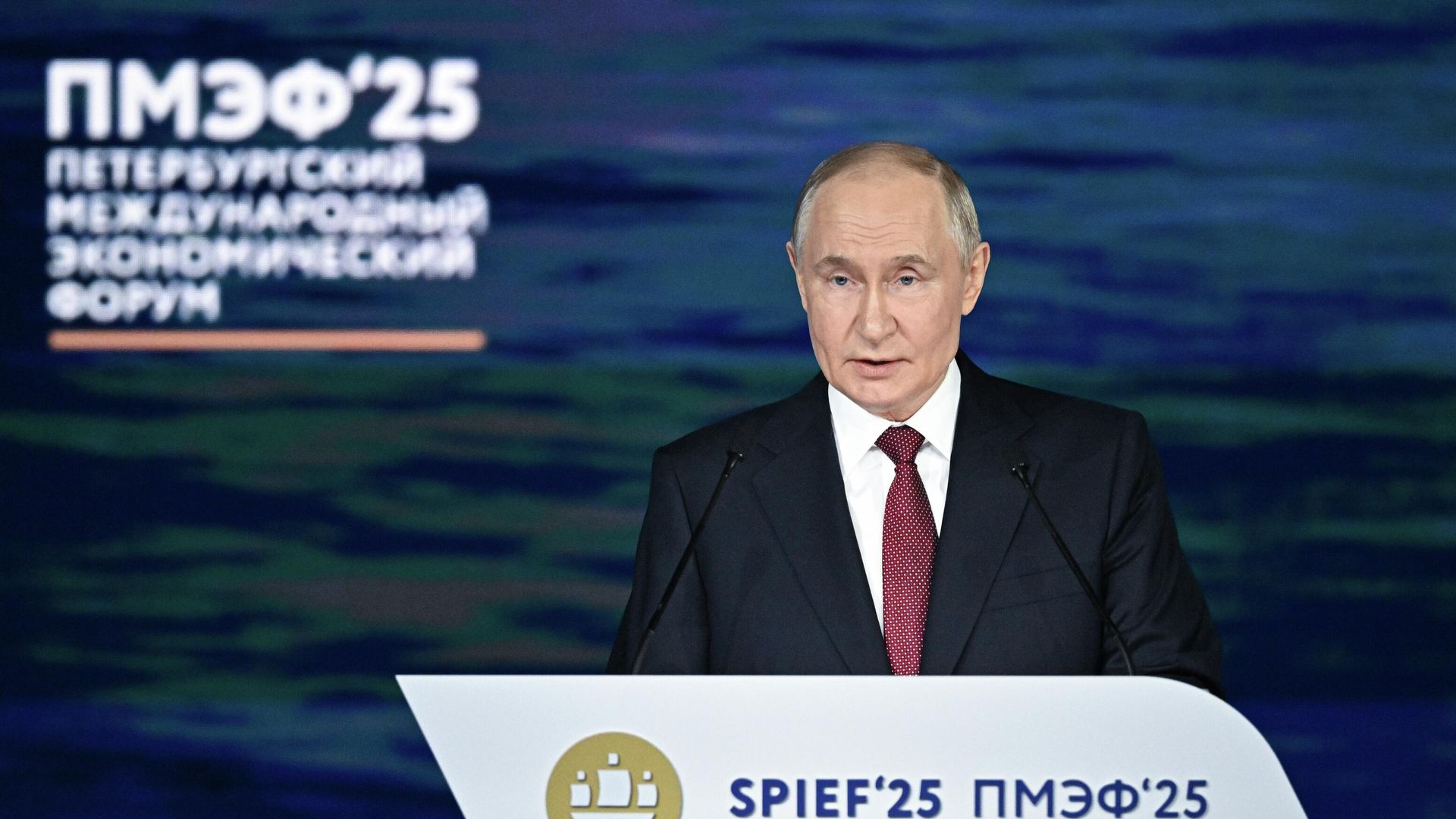 Президент РФ Владимир Путин на пленарном заседании XXVIII Петербургского международного экономического форума Президент РФ Владимир Путин на пленарном заседании XXVIII Петербургского международного экономического форума - РИА Новости, 1920, 20.06.2025
