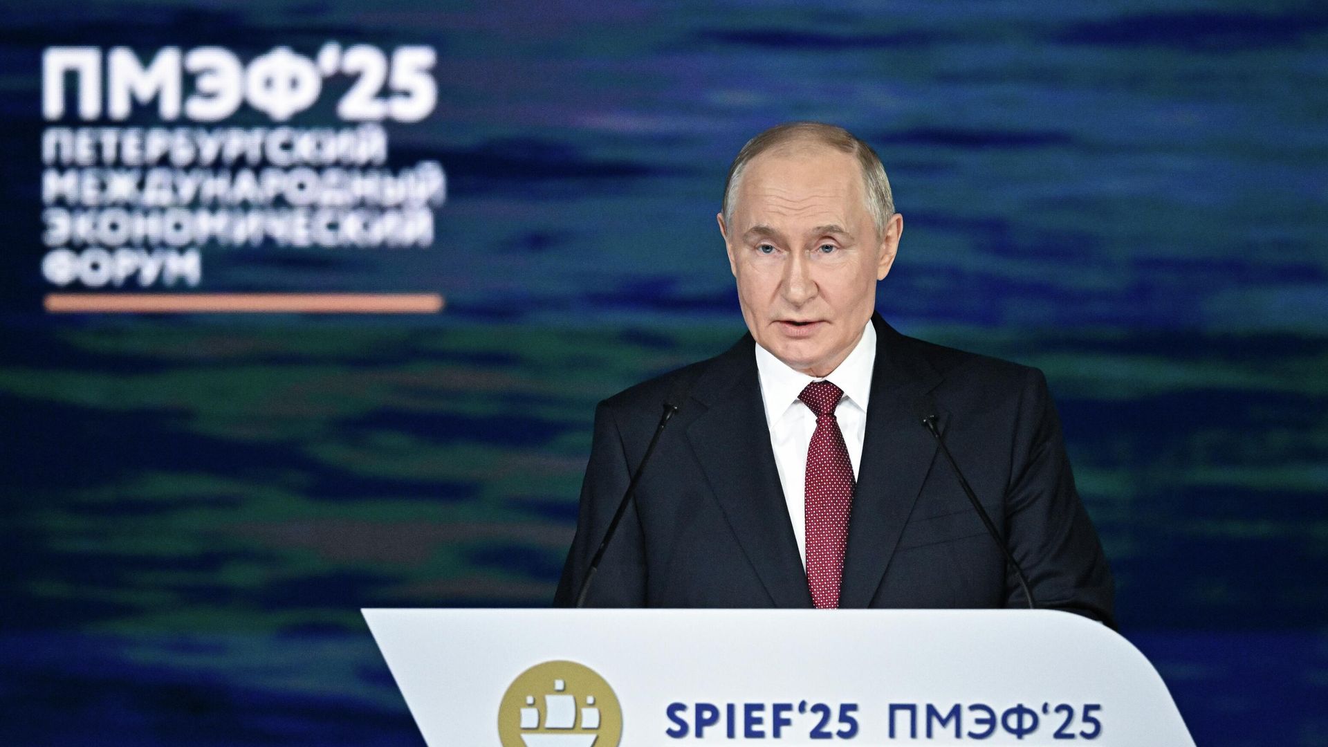 Президент РФ Владимир Путин на пленарном заседании XXVIII Петербургского международного экономического форума Президент РФ Владимир Путин на пленарном заседании XXVIII Петербургского международного экономического форума - РИА Новости, 1920, 20.06.2025