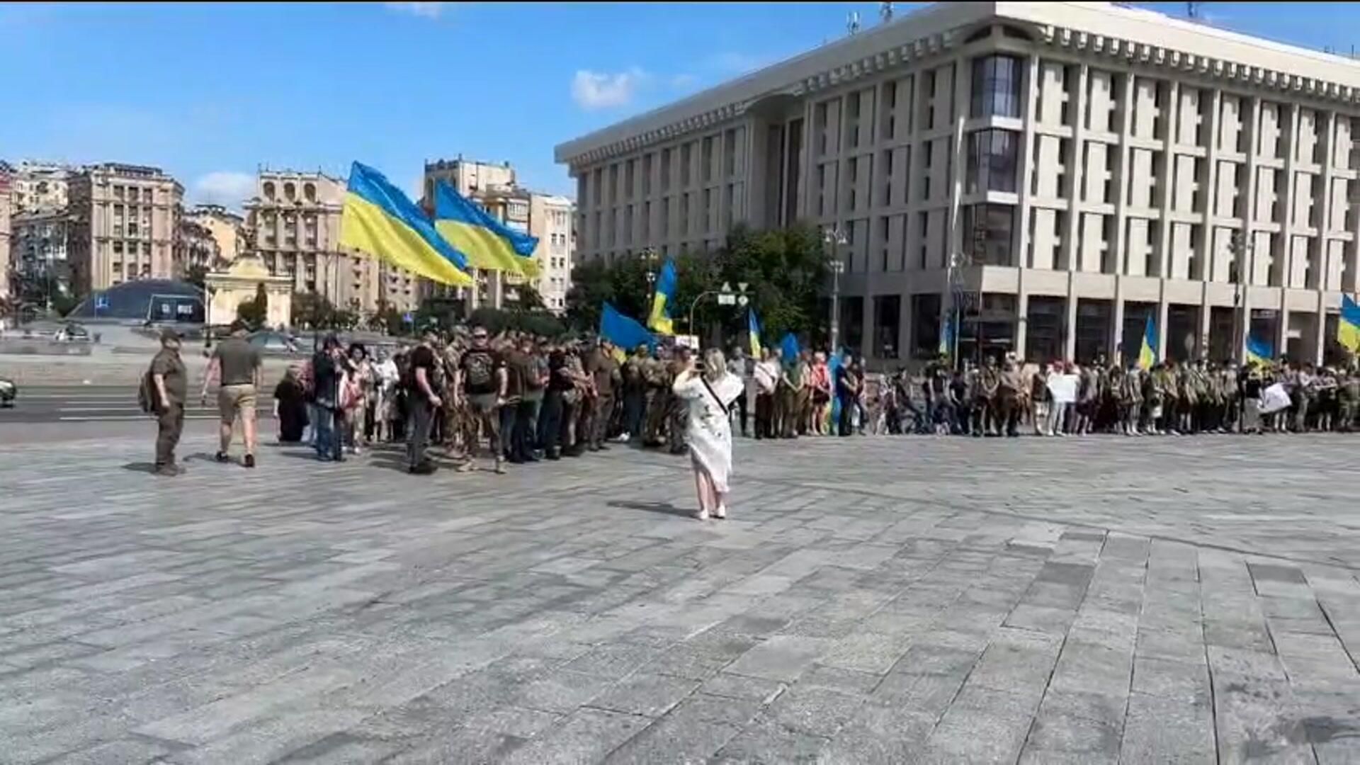 Протесты ветеранов ВСУ на майдане Протесты ветеранов ВСУ на майдане - РИА Новости, 1920, 25.06.2025