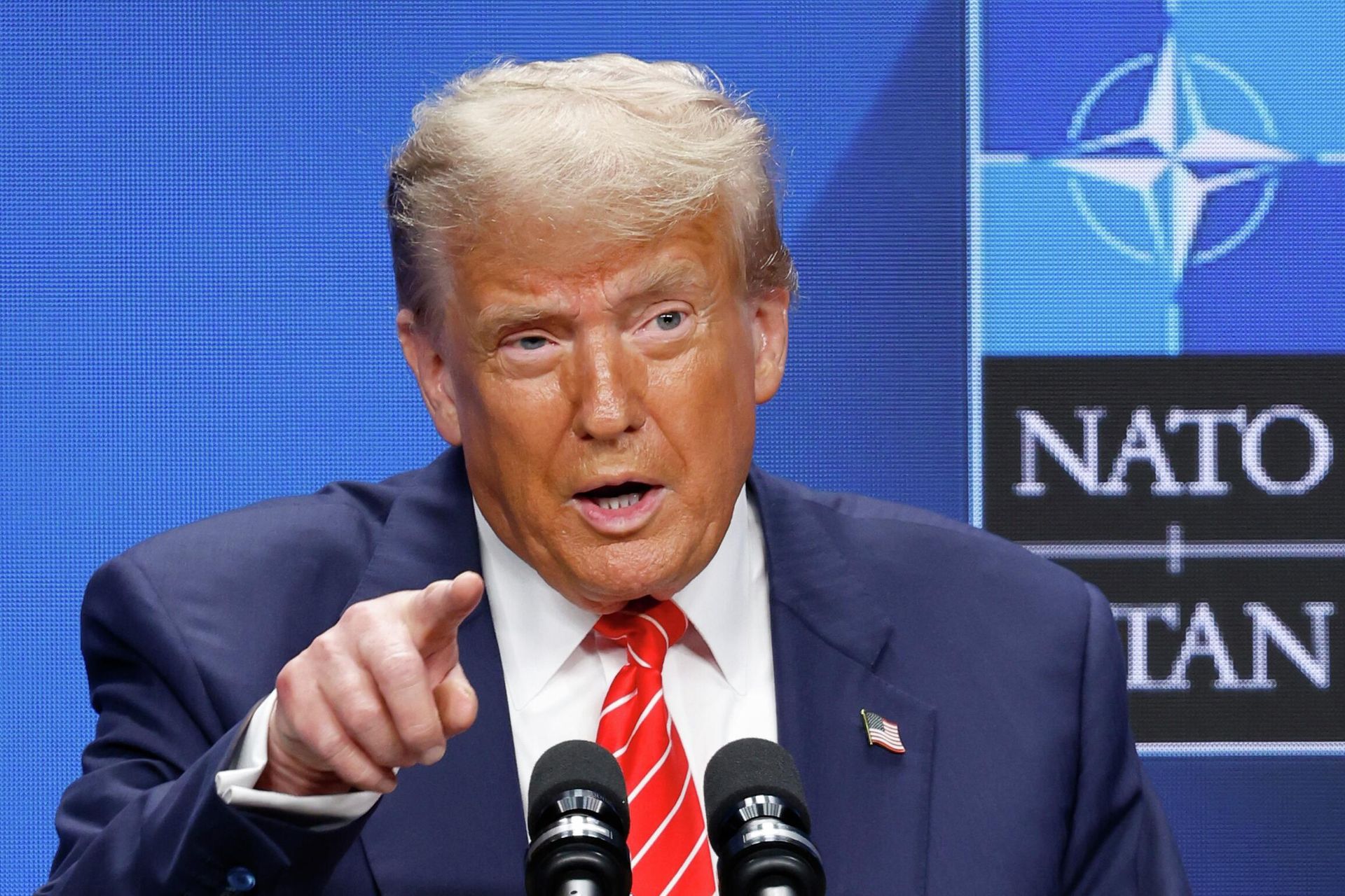 Президент США Дональд Трамп во время пресс-конференции по итогам саммита НАТО в Гааге - РИА Новости, 1920, 22.06.2026