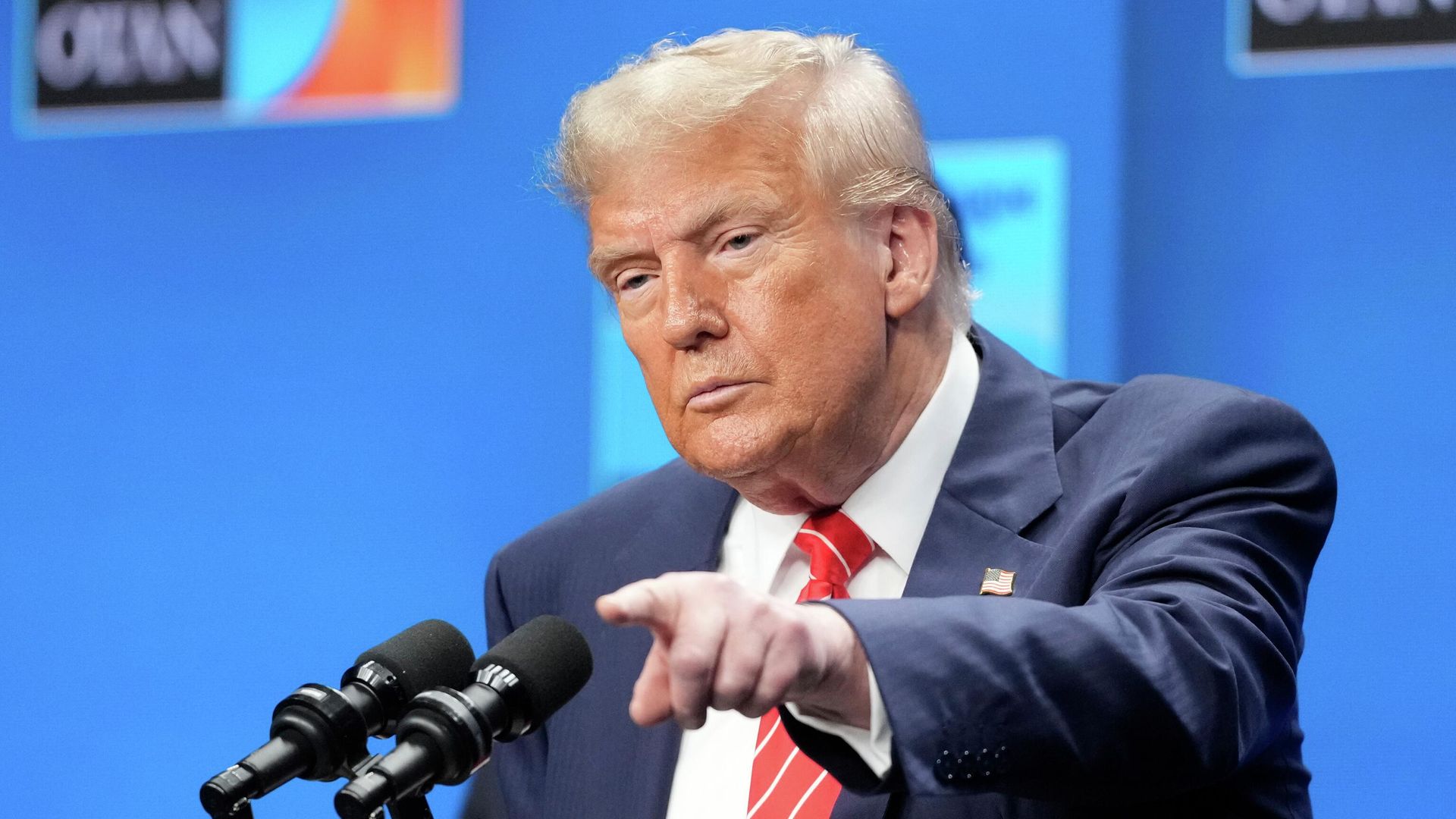 Президент США Дональд Трамп во время пресс-конференции по итогам саммита НАТО в Гааге - РИА Новости, 1920, 27.06.2025