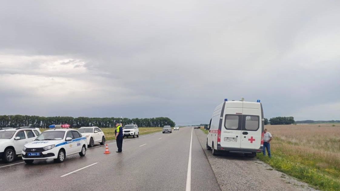 Сотрудники полиции работают на месте ДТП в Алтайском крае, в котором погибли люди - РИА Новости, 1920, 01.07.2025