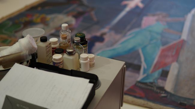 Реставрация картины Дейнеки Покорители космоса Реставрация картины Дейнеки Покорители космоса