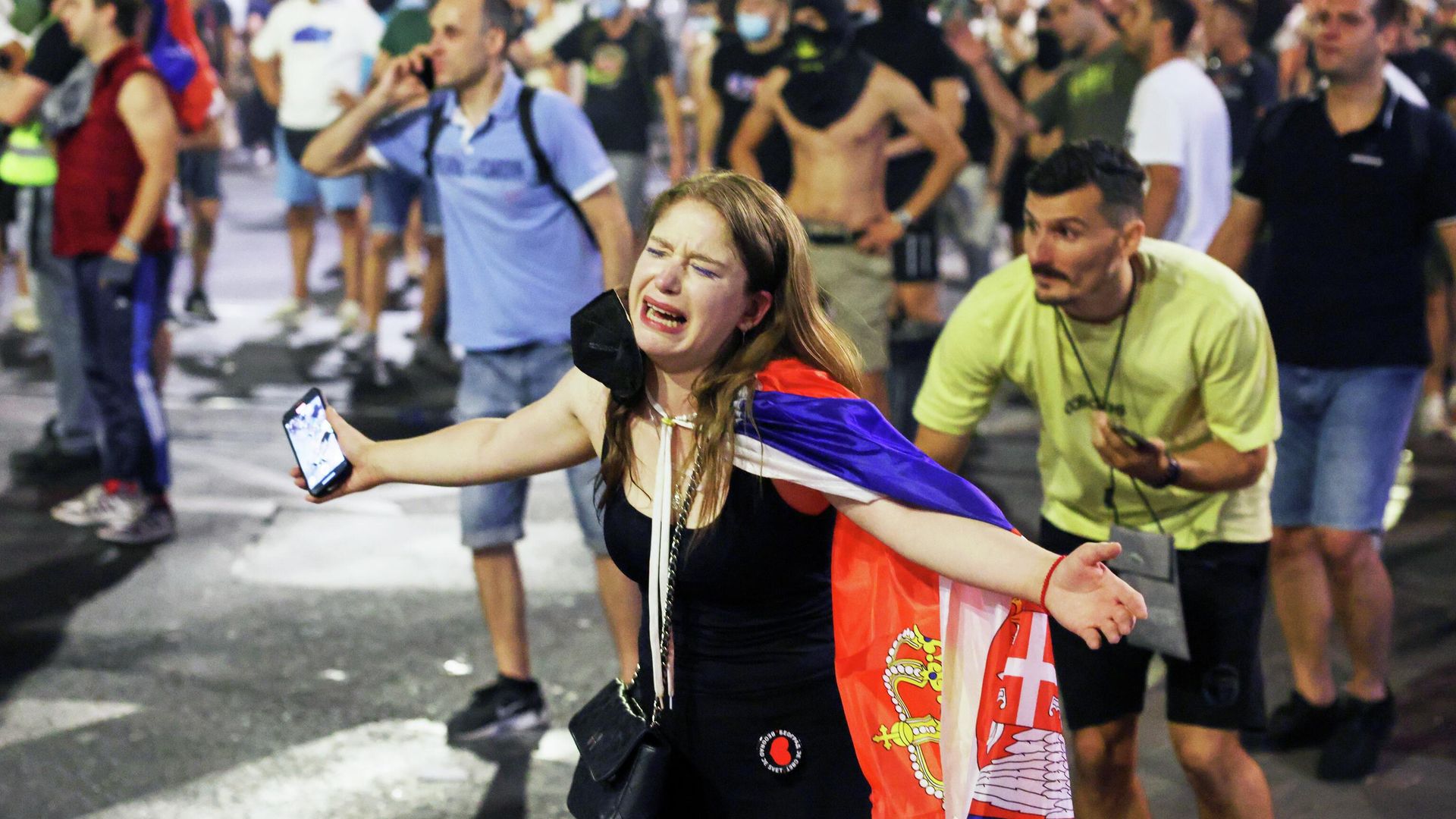 Акция протеста в Белграде. 28 июня 2025 Акция протеста в Белграде. 28 июня 2025 - РИА Новости, 1920, 01.07.2025