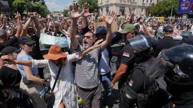 Акция протеста в Белграде
