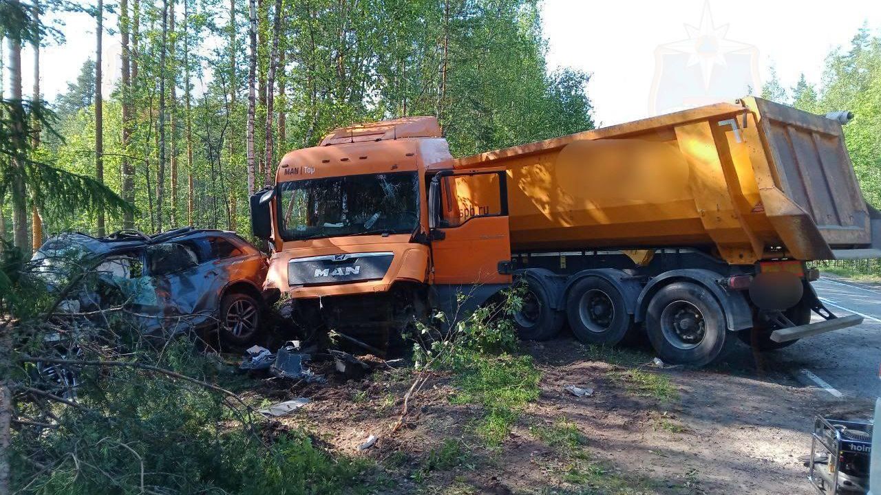 На месте ДТП в Приозерском районе Ленинградской области. 11 июля 2025 - РИА Новости, 1920, 12.07.2025