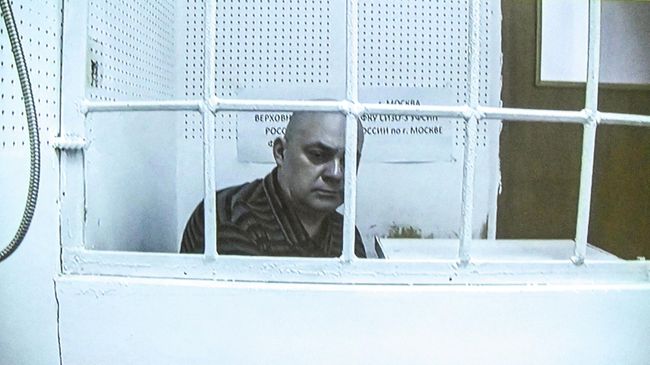 Бывший губернатор Курской области Алексей Смирнов в СИЗО во время заседания суда в режиме видеоконференции