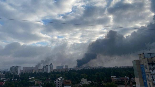 Дым над украинским городом