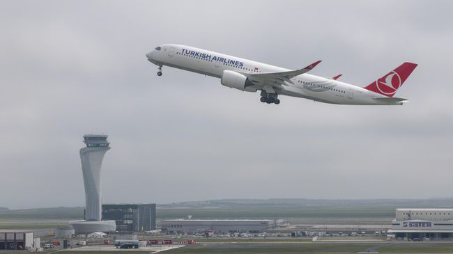 Самолет авиакомпании Turkish airlines