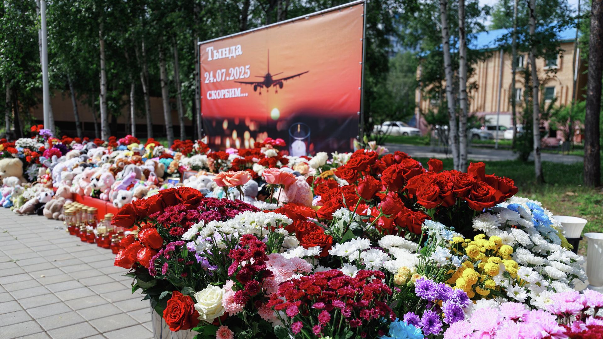 Стихийный мемориал в память о жертвах крушения самолета Ан-24 в Тынде - РИА Новости, 1920, 13.01.2026