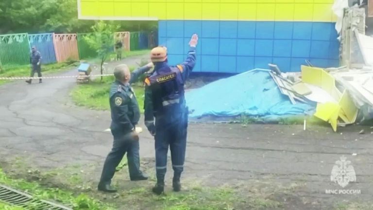 Детский сад в Петропавловске-Камчатском, стены которого обрушились после землетрясения
