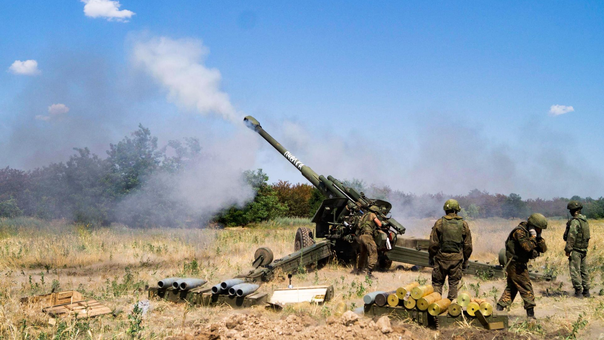 Боевая работа артиллерийских расчетов в ходе специальной военной операции Боевая работа артиллерийских расчетов в ходе специальной военной операции - РИА Новости, 1920, 08.07.2025