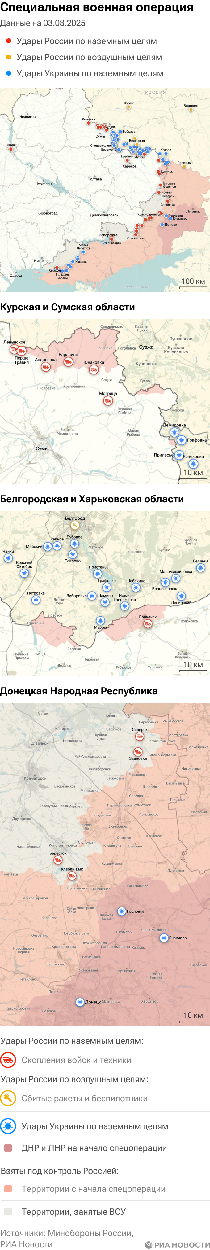 Карта спецоперации Вооруженных сил России на Украине на 03.08.2025 Карта спецоперации Вооруженных сил России на Украине на 03.08.2025