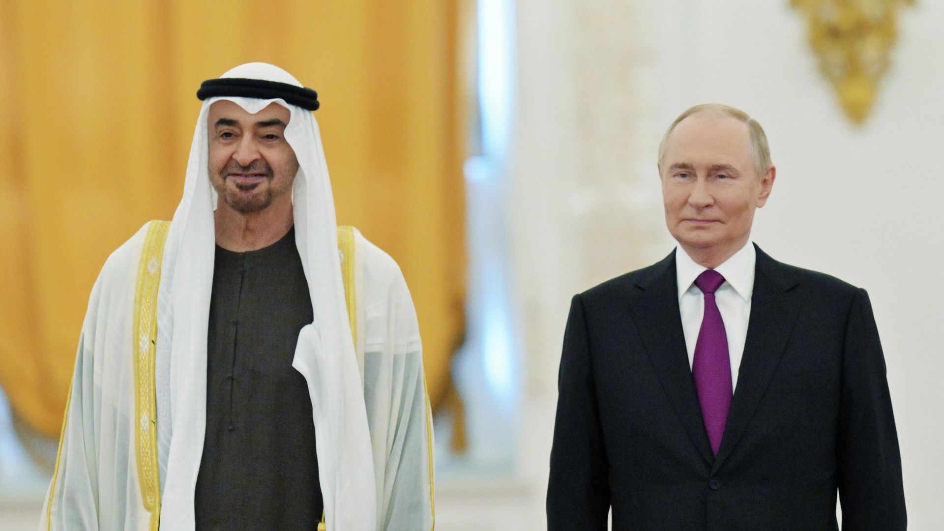Президент РФ Владимир Путин и президент Объединенных Арабских Эмиратов Мухаммед бен Заид Аль Нахайян во время встречи в Москве Президент РФ Владимир Путин и президент Объединенных Арабских Эмиратов Мухаммед бен Заид Аль Нахайян во время встречи в Москве - РИА Новости, 1920, 29.01.2026