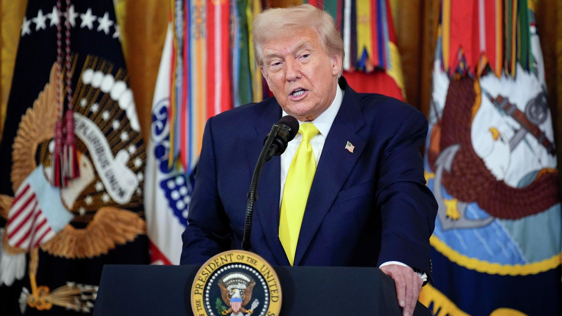 Президент США Дональд Трамп выступает в Восточной комнате Белого дома в Вашингтоне. 7 августа 2025 - РИА Новости, 1920, 07.08.2025