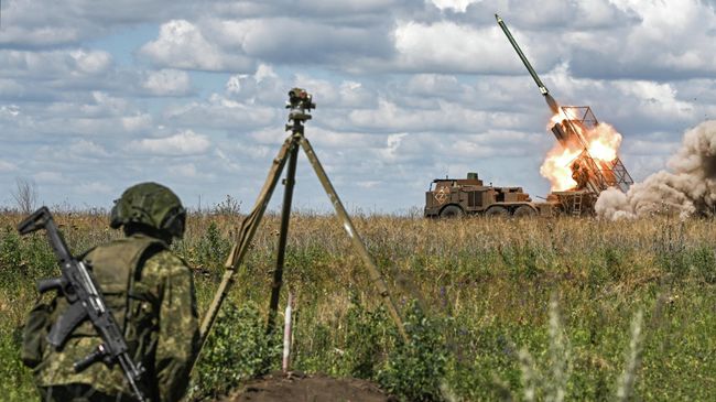 Боевая работа расчета установки РСЗО Ураган