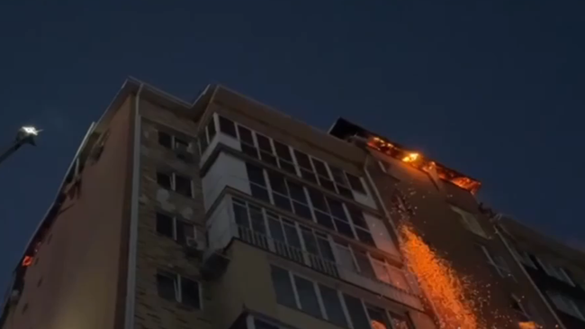 Пожар в многоквартирном доме в городе Майкопе в республике Адыгея