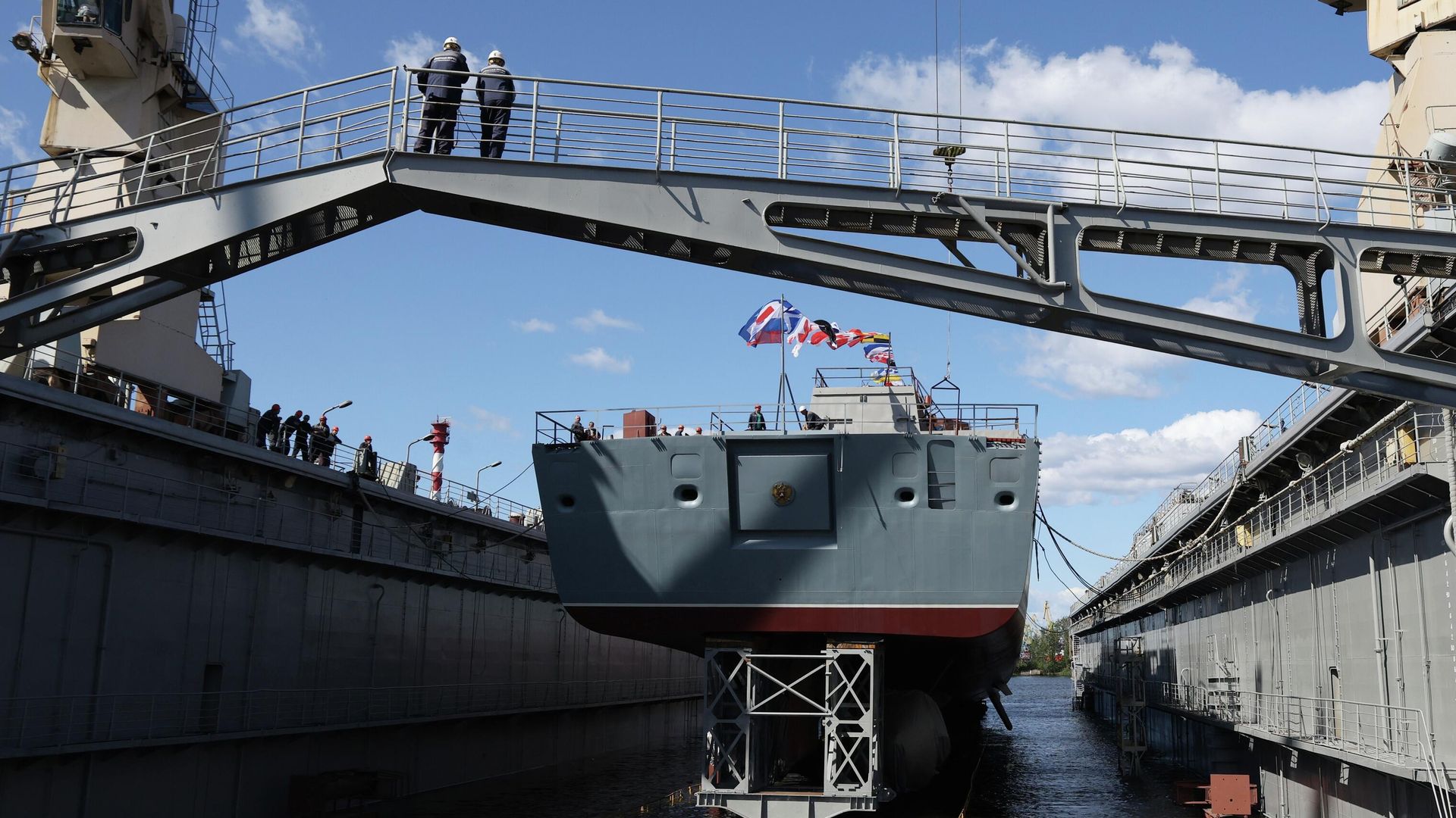 Церемония спуска на воду фрегата Адмирал Амелько в Санкт-Петербурге - РИА Новости, 1920, 10.02.2026
