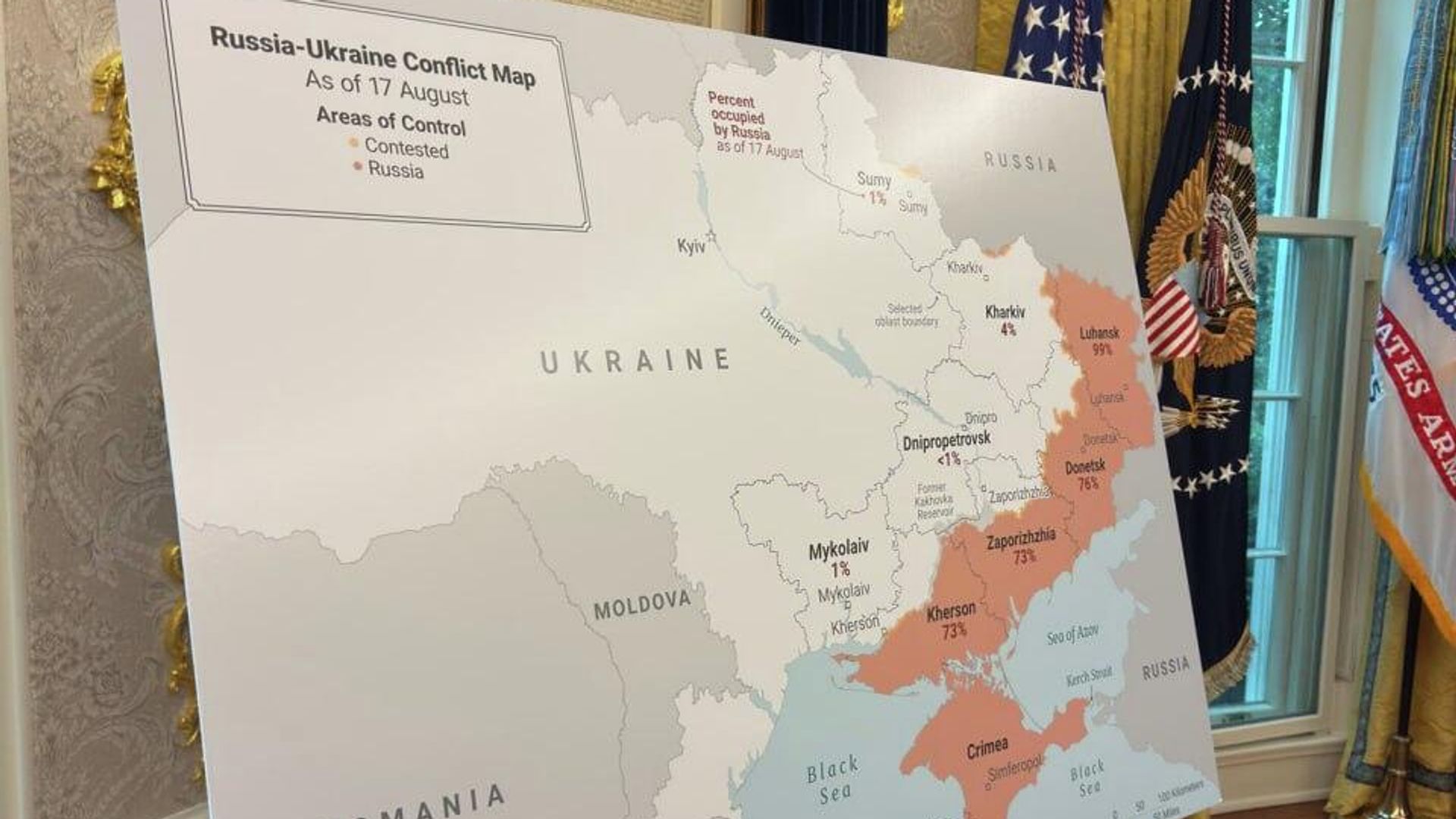 Карта Украины в Овальном кабинете Белого дома Карта Украины в Овальном кабинете Белого дома - РИА Новости, 1920, 25.08.2025