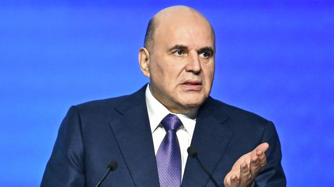 Председатель правительства РФ Михаил Мишустин выступает на пленарном заседании Х Всероссийского форума Развитие малых городов и исторических поселений в МВЦ Казань Экспо