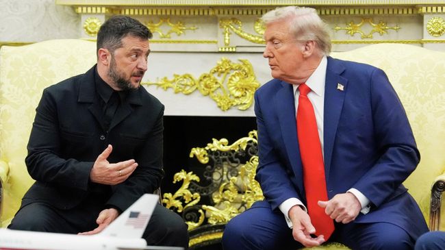Дональд Трамп и Владимир Зеленский во время встречи