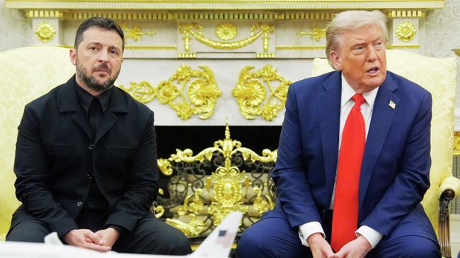 Дональд Трамп и Владимир Зеленский во время встречи